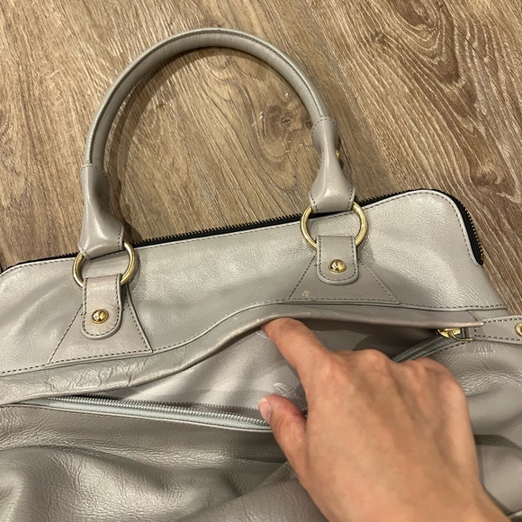 Modalu mauve grey leather Pippa Shoulder Bag - Picture 8 of 13